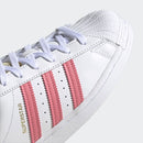 Scarpe Donna ADIDAS Sneakers linea Superstar W in Pelle Bianco e Rosa