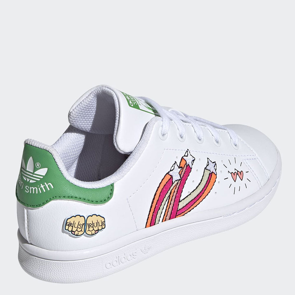 Scarpe Bambino ADIDAS Sneakers linea Stan Smith C colore Bianco e Verde