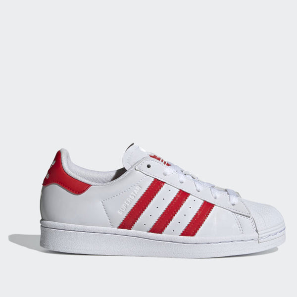 Scarpe Donna ADIDAS Sneakers linea Superstar J colore Bianco e Rosso a sconto Cuoieriashop Scarpe Donna ADIDAS Sneakers linea Superstar J colore Bianco e Rosso a sconto Cuoieriashop