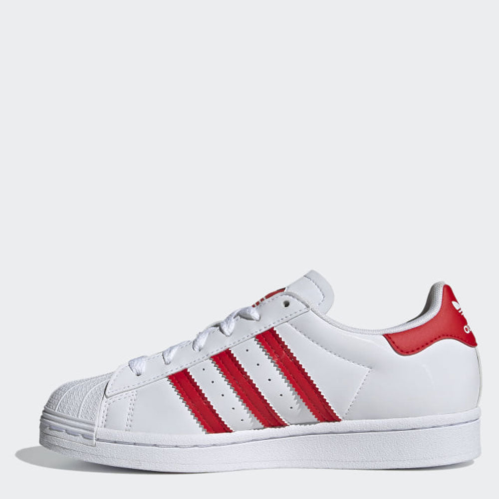 Scarpe Donna ADIDAS Sneakers linea Superstar J colore Bianco e Rosso