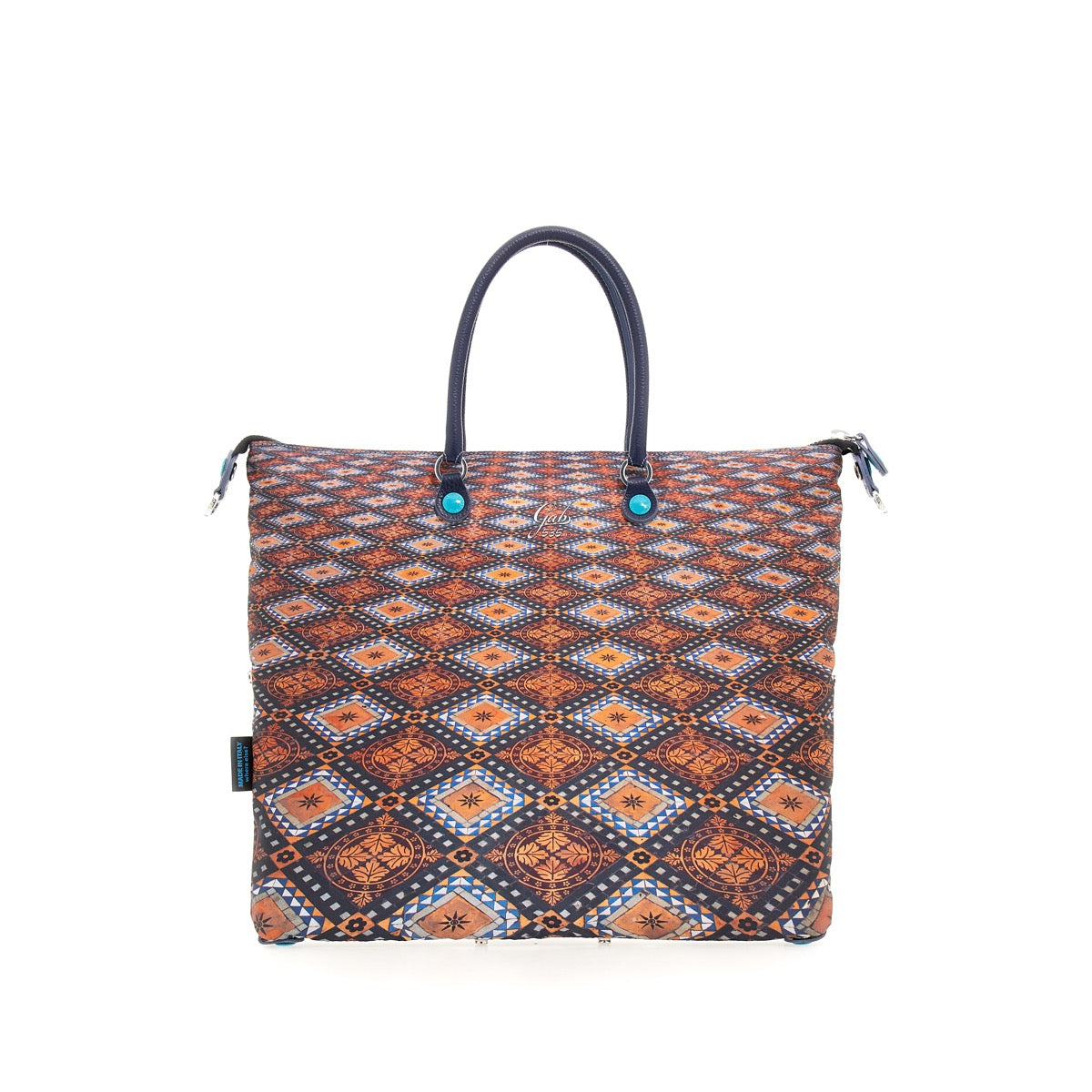 GABS G3 Convertible Damenhandtasche mit Schultergurt aus Stoff mit Fliesenmuster Junagarh Large