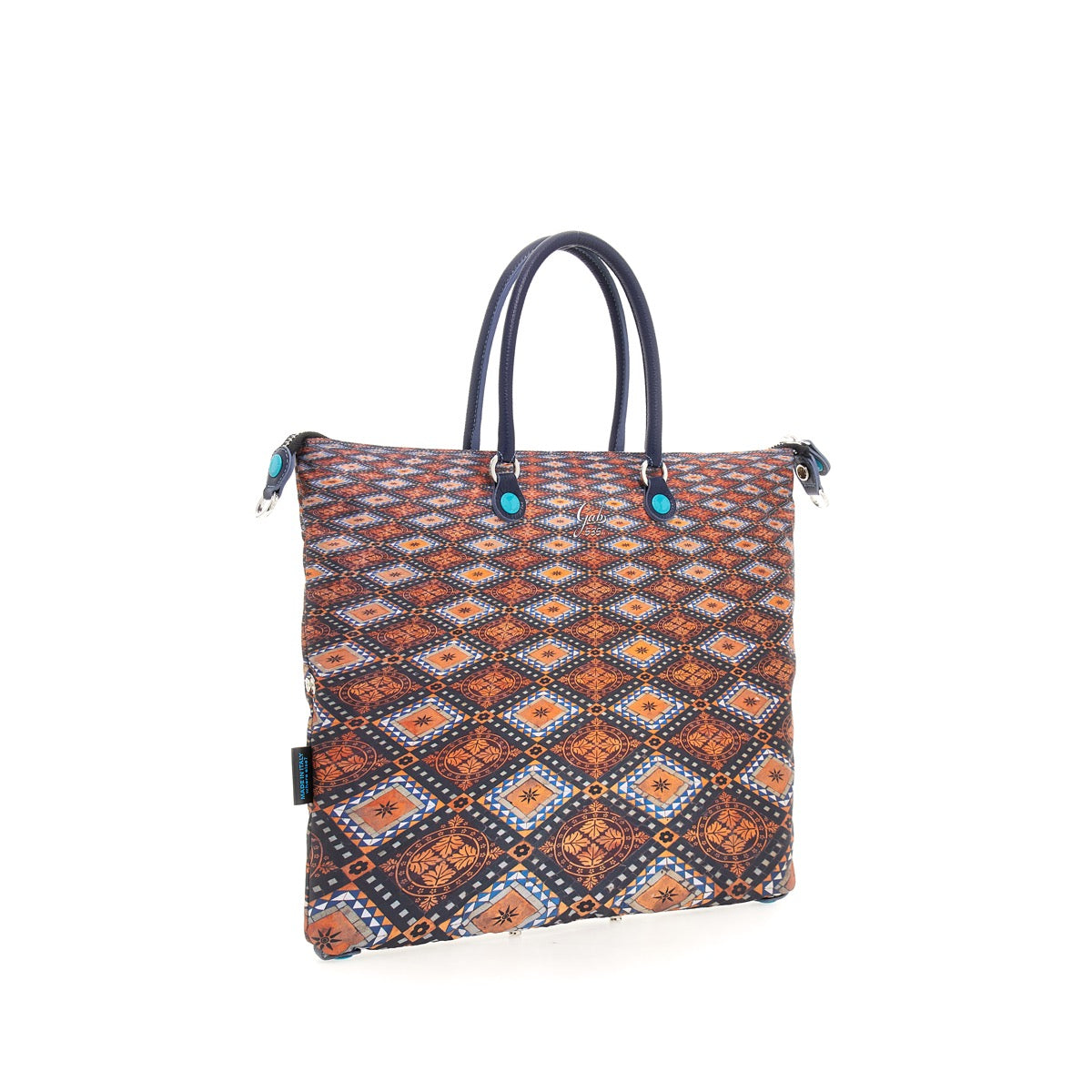 GABS G3 Convertible Damenhandtasche mit Schultergurt aus Stoff mit Fliesenmuster Junagarh Large