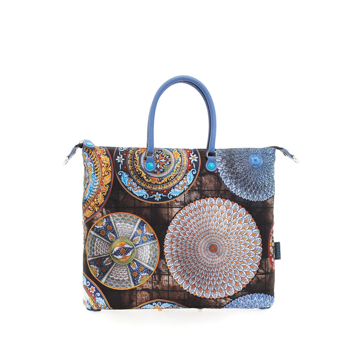 Borsa Donna a Mano con Tracolla GABS G3 Trasformabile in Tessuto stampa Piatti Ravello Large