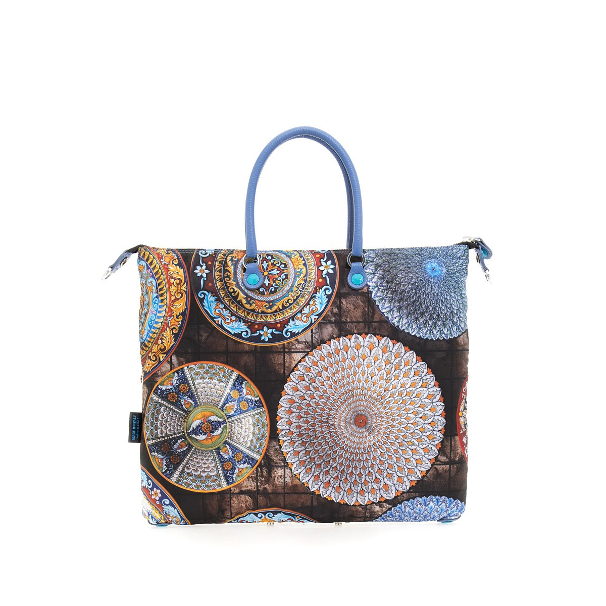 Borsa Donna a Mano con Tracolla GABS G3 Trasformabile in Tessuto stampa Piatti Ravello Large