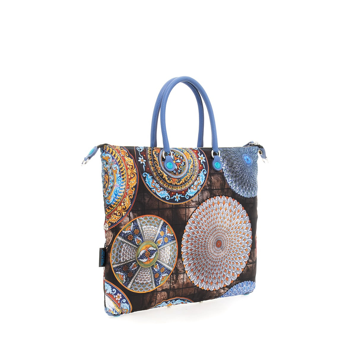 Borsa Donna a Mano con Tracolla GABS G3 Trasformabile in Tessuto stampa Piatti Ravello Large