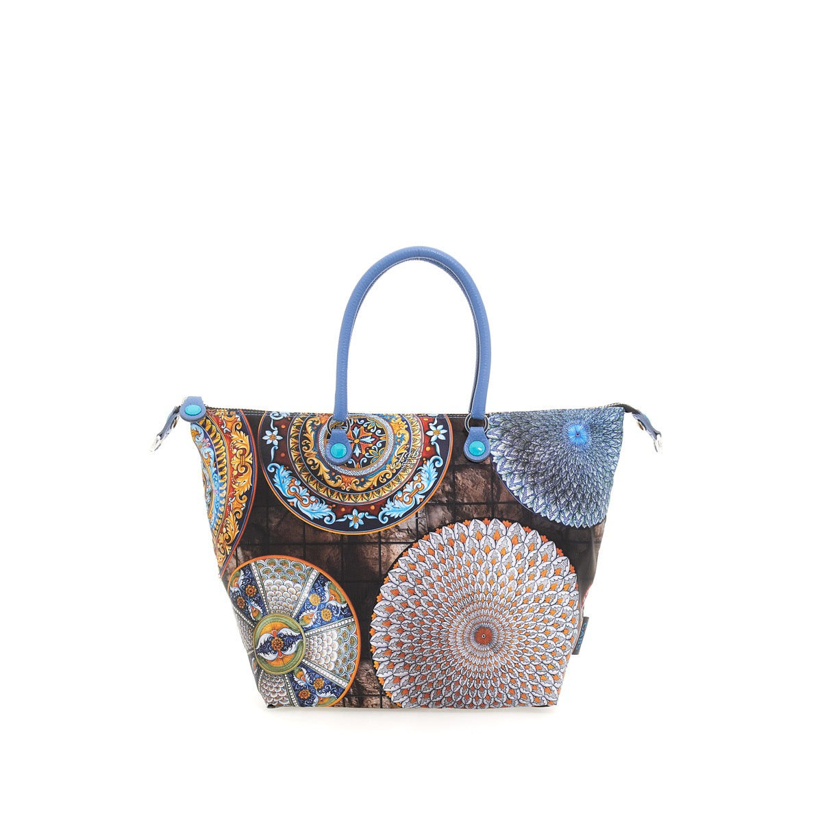 Borsa Donna a Mano con Tracolla GABS G3 Trasformabile in Tessuto stampa Piatti Ravello Large