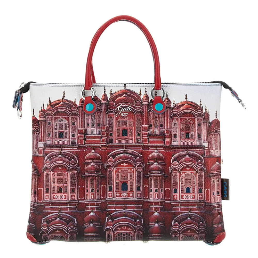 Borsa Donna a Mano con Tracolla GABS G3 PLUS Holiday in Pelle stampa Rosso Jaipur Large
