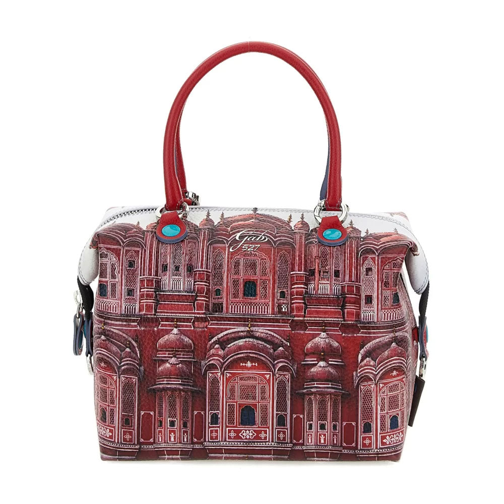 Borsa Donna a Mano con Tracolla GABS G3 PLUS Holiday in Pelle stampa Rosso Jaipur Large