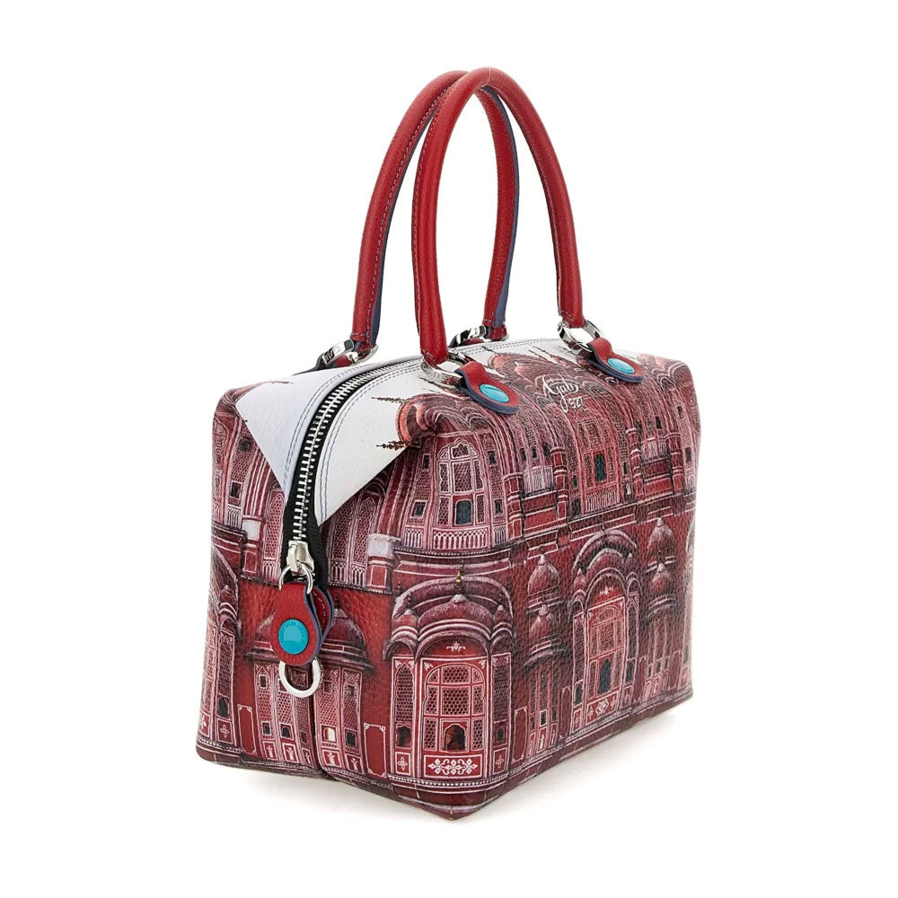 Borsa Donna a Mano con Tracolla GABS G3 PLUS Holiday in Pelle stampa Rosso Jaipur Large