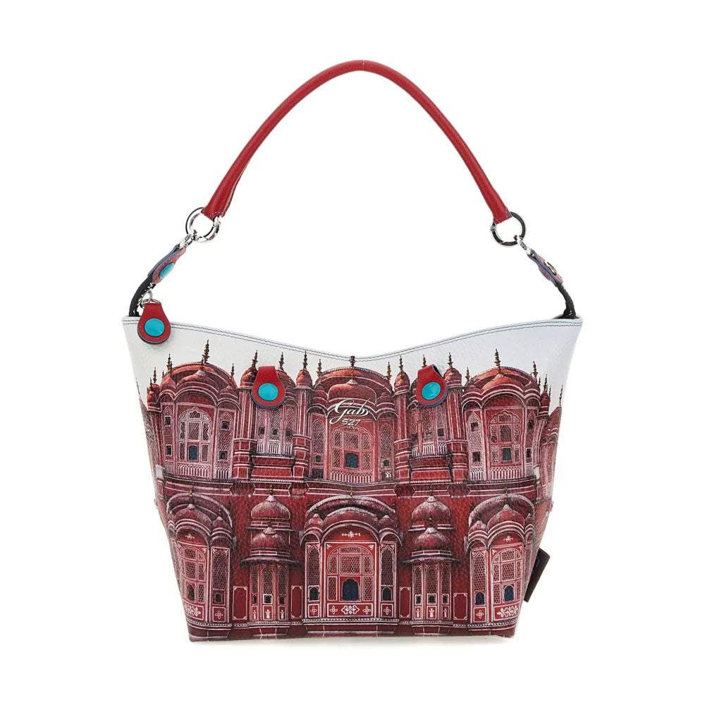 Borsa Donna a Mano con Tracolla GABS G3 PLUS Holiday in Pelle stampa Rosso Jaipur Large