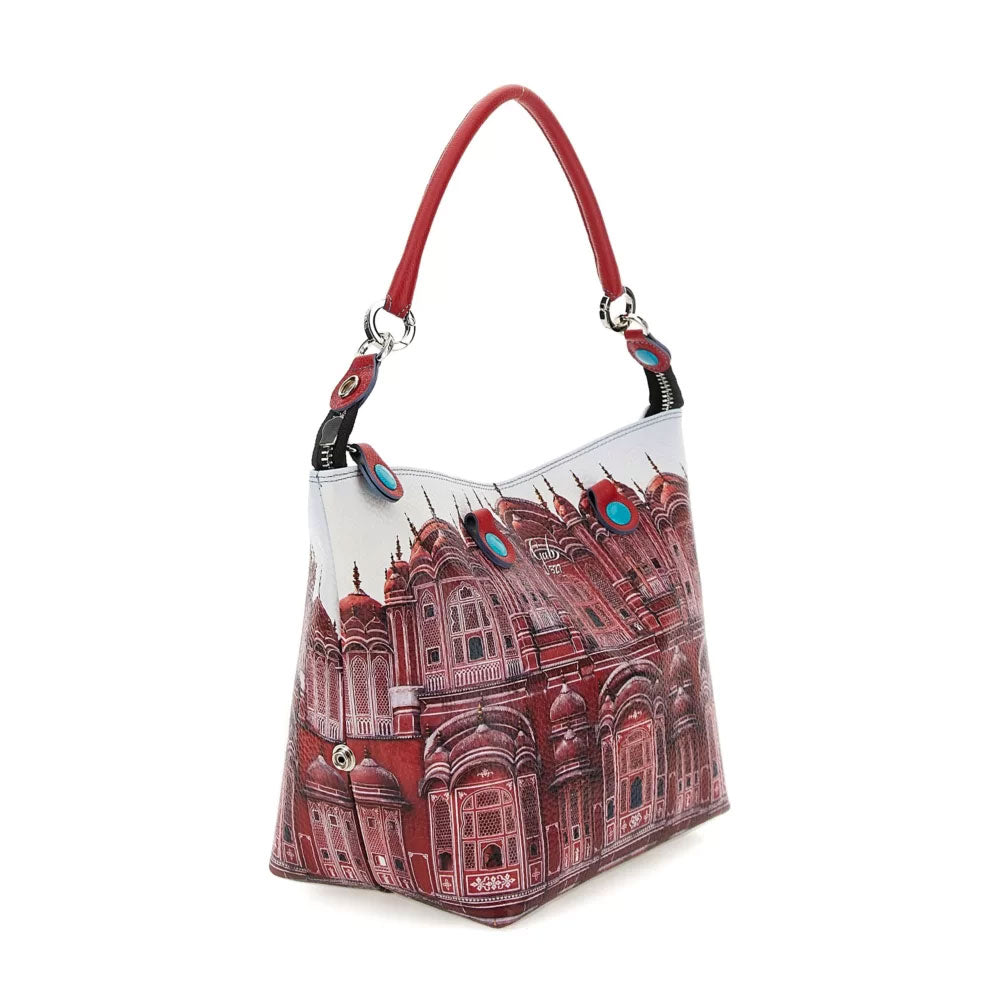 Borsa Donna a Mano con Tracolla GABS G3 PLUS Holiday in Pelle stampa Rosso Jaipur Large