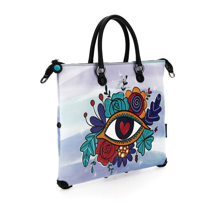 GABS G3 PLUS Wandelbare Damenhandtasche mit Schultergurt aus Leder mit Amati-Großdruck