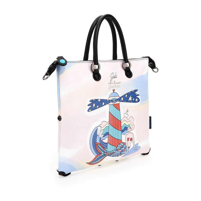 GABS G3 PLUS Wandelbare Damenhandtasche mit Schultergurt aus Leder mit Follow Your Light Medium-Aufdruck