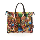 Borsa Donna a Mano con Tracolla GABS G3 PLUS Trasformabile in Pelle Patchwork stampa Fenicotteri Large