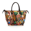 Borsa Donna a Mano con Tracolla GABS G3 PLUS Trasformabile in Pelle Patchwork stampa Fenicotteri Large