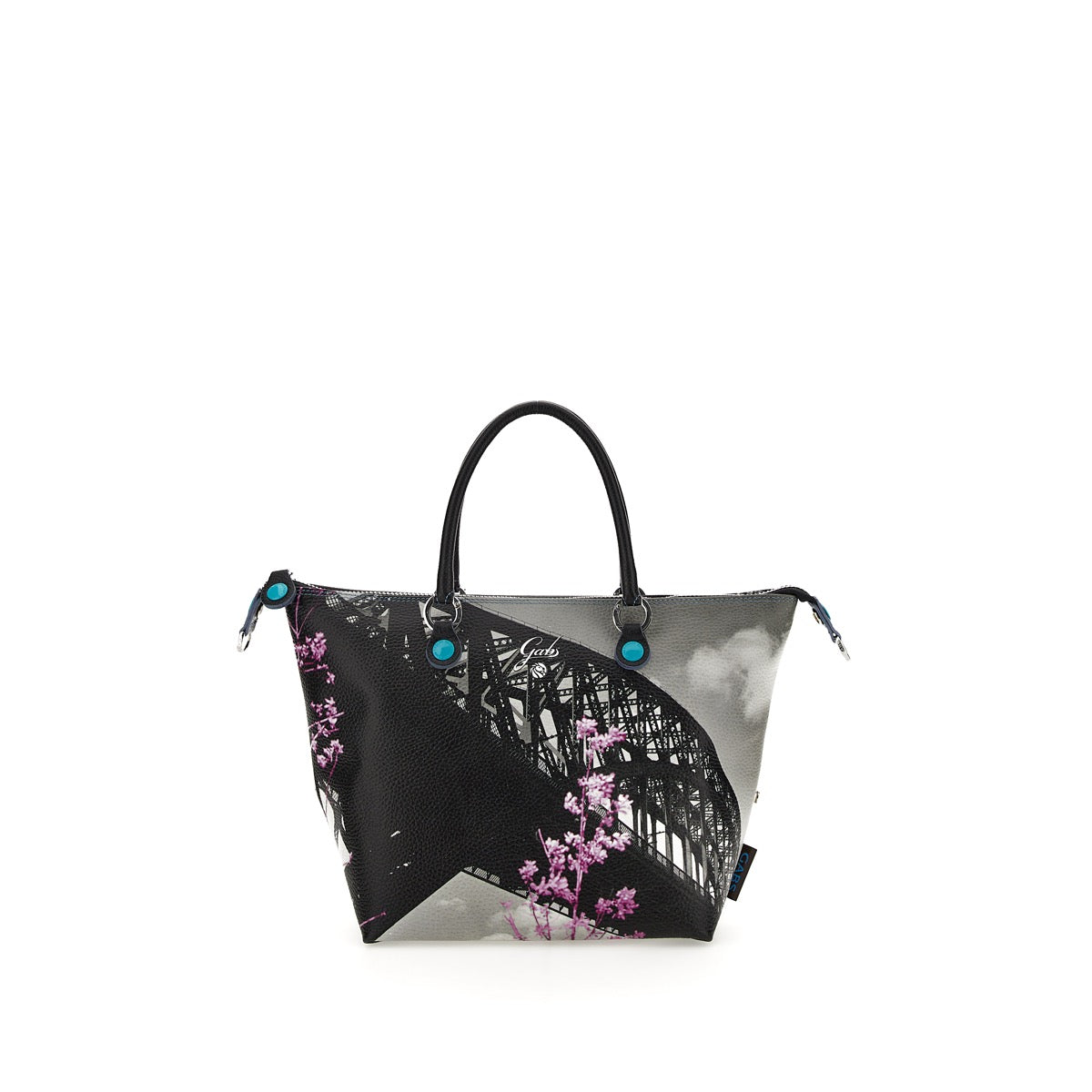 Borsa Donna a Mano con Tracolla GABS G3 PLUS Trasformabile in Pelle stampa Hell Gate Bridge Medium