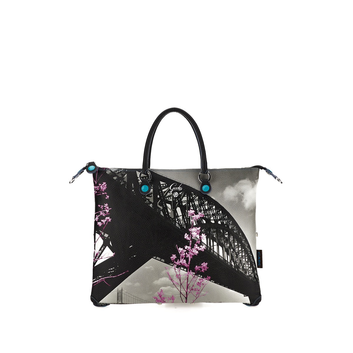 Borsa Donna a Mano con Tracolla GABS G3 PLUS Trasformabile in Pelle stampa Hell Gate Bridge Medium