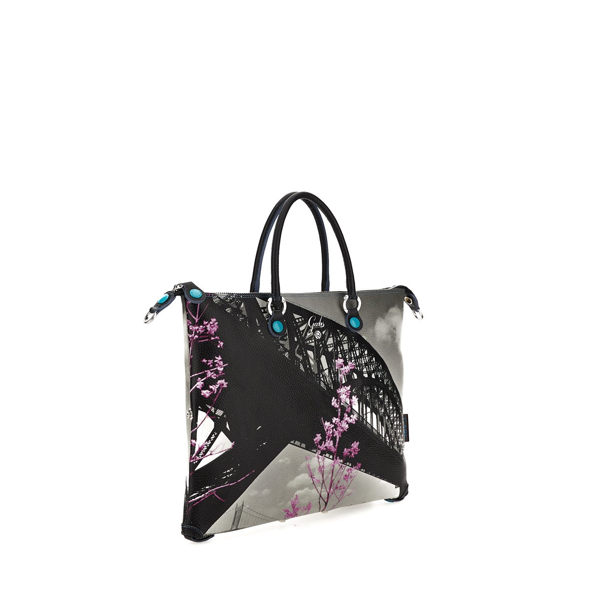 Borsa Donna a Mano con Tracolla GABS G3 PLUS Trasformabile in Pelle stampa Hell Gate Bridge Medium