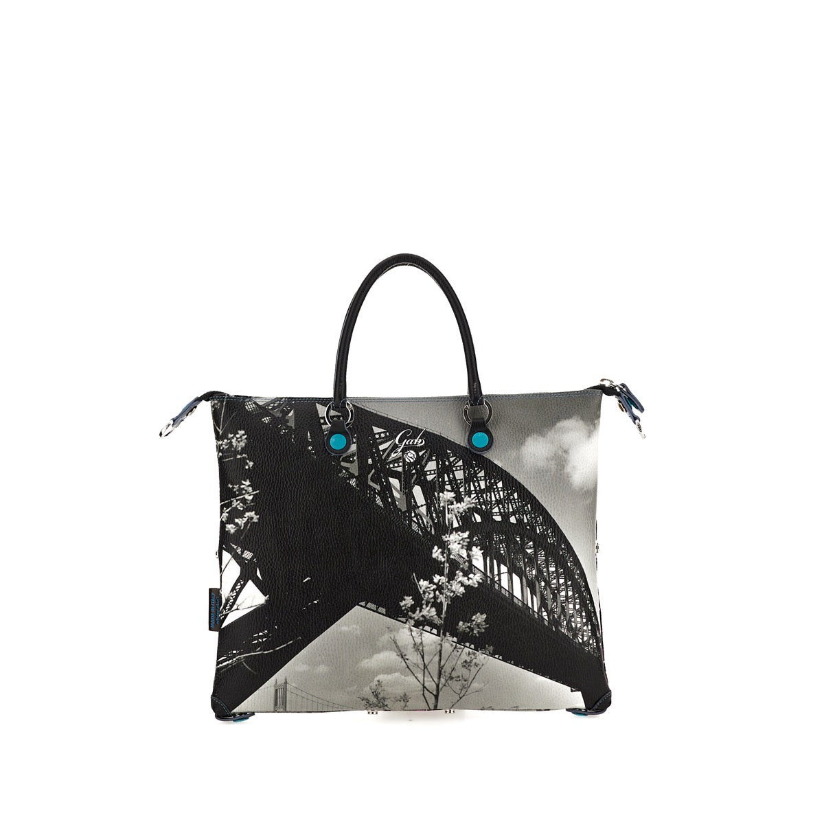 Borsa Donna a Mano con Tracolla GABS G3 PLUS Trasformabile in Pelle stampa Hell Gate Bridge Medium