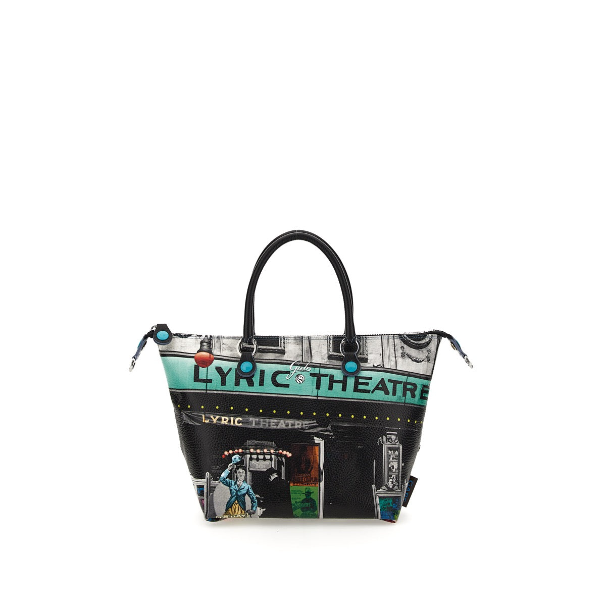 GABS G3 PLUS Wandelbare Damenhandtasche mit Schultergurt aus Leder mit Lyric Theater-Medium-Print