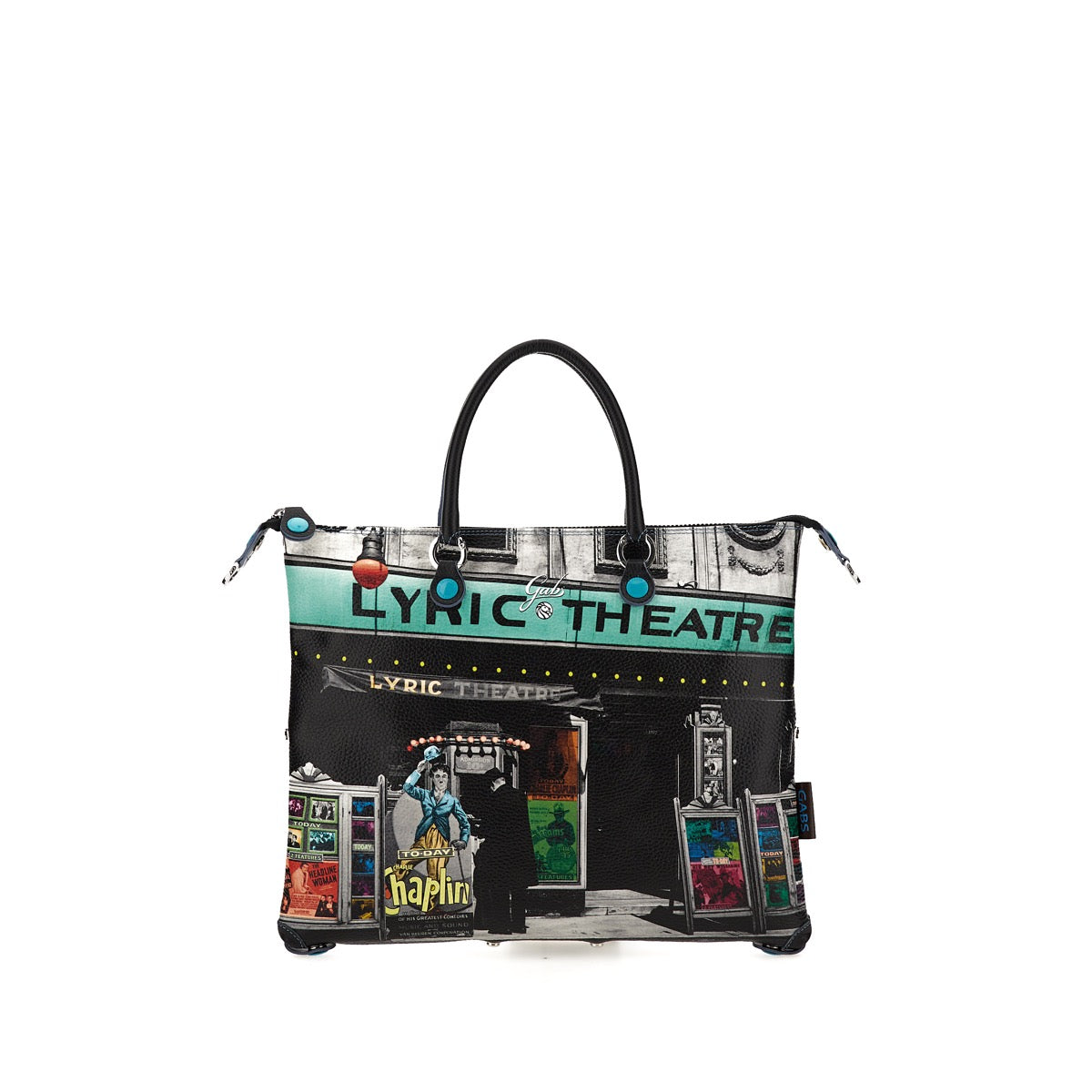 GABS G3 PLUS Wandelbare Damenhandtasche mit Schultergurt aus Leder mit Lyric Theater-Medium-Print