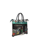GABS G3 PLUS Wandelbare Damenhandtasche mit Schultergurt aus Leder mit Lyric Theater-Medium-Print