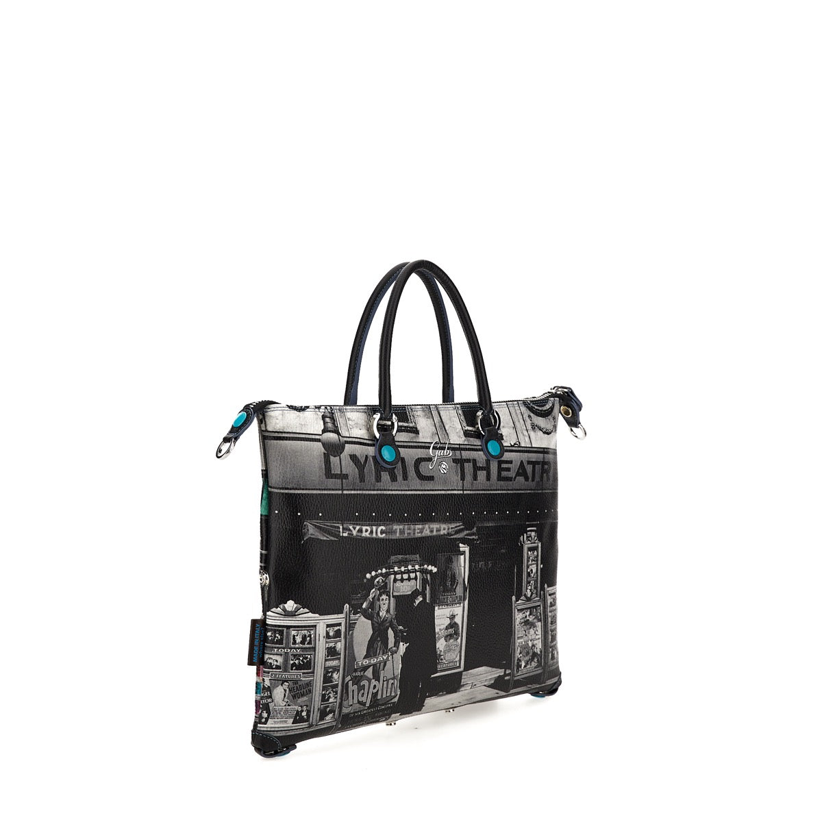 GABS G3 PLUS Wandelbare Damenhandtasche mit Schultergurt aus Leder mit Lyric Theater-Medium-Print