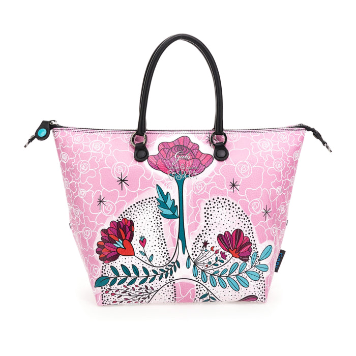 GABS G3 PLUS Wandelbare Damenhandtasche mit Schultergurt aus „Respira“-Leder mit mittlerem Aufdruck