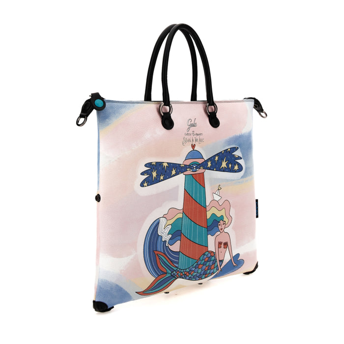 GABS G3 PLUS Wandelbare Damenhandtasche mit Schultergurt aus Leder mit „Follow Your Light Large“-Aufdruck