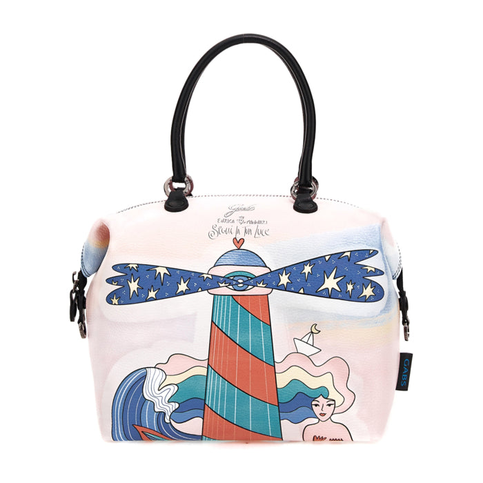 Borsa Donna a Mano con Tracolla GABS G3 PLUS Trasformabile in Pelle stampa Segui la Tua Luce Large