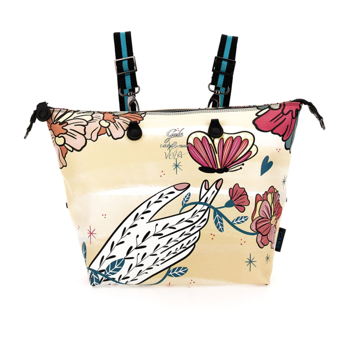 Borsa Donna a Mano con Tracolla GABS G3 PLUS Trasformabile in Pelle stampa Vola Medium