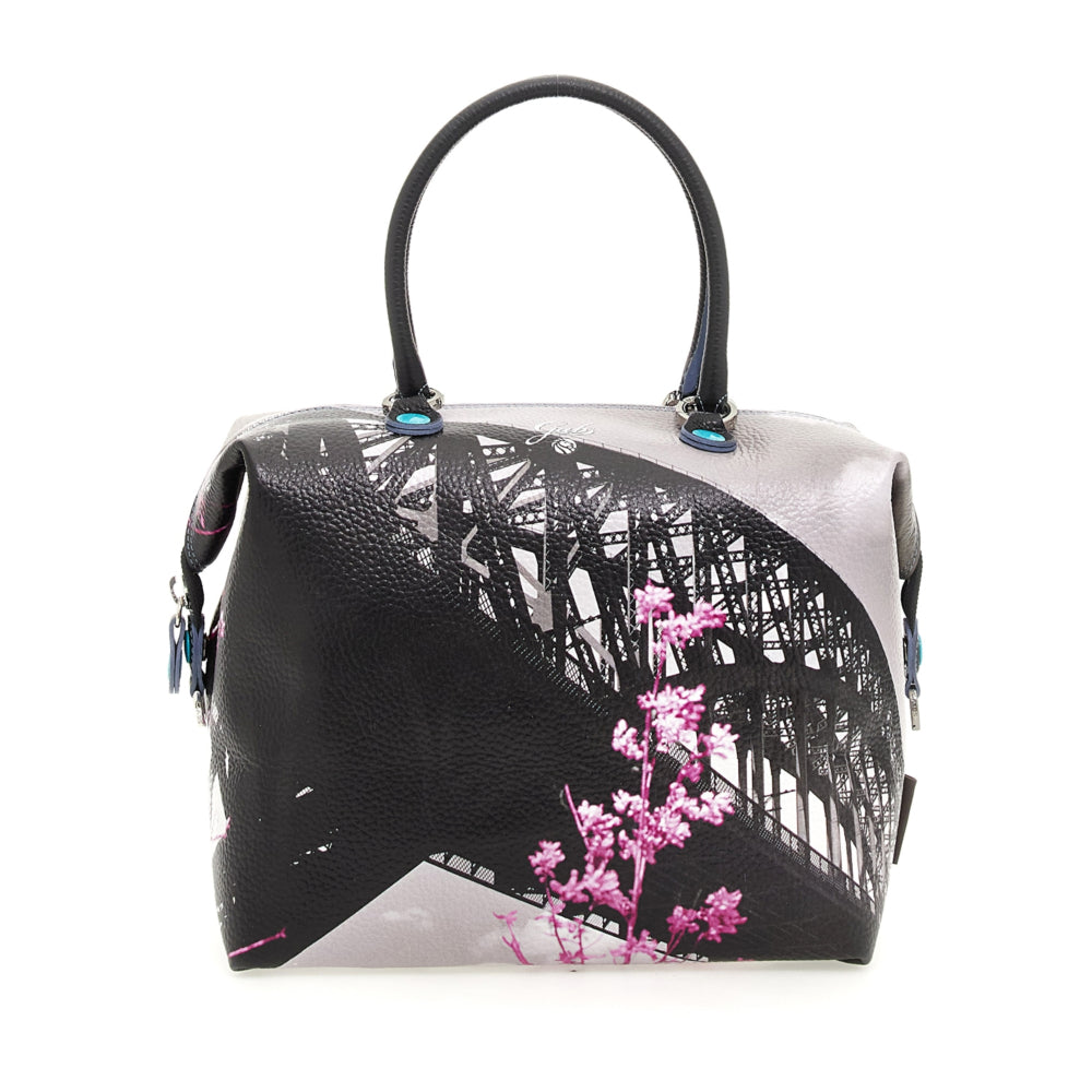 Borsa Donna a Mano con Tracolla GABS G3 PLUS Trasformabile in Pelle stampa Hell Gate Bridge Large