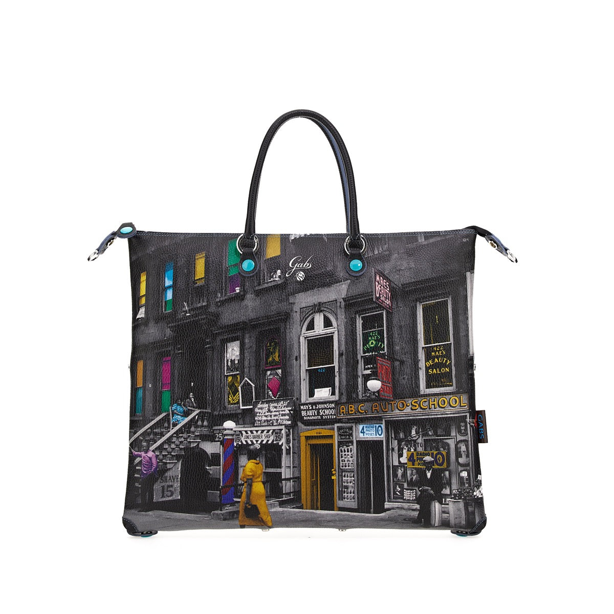 GABS G3 PLUS Wandelbare Damenhandtasche mit Schultergurt aus Leder mit Harlem Street-Großdruck