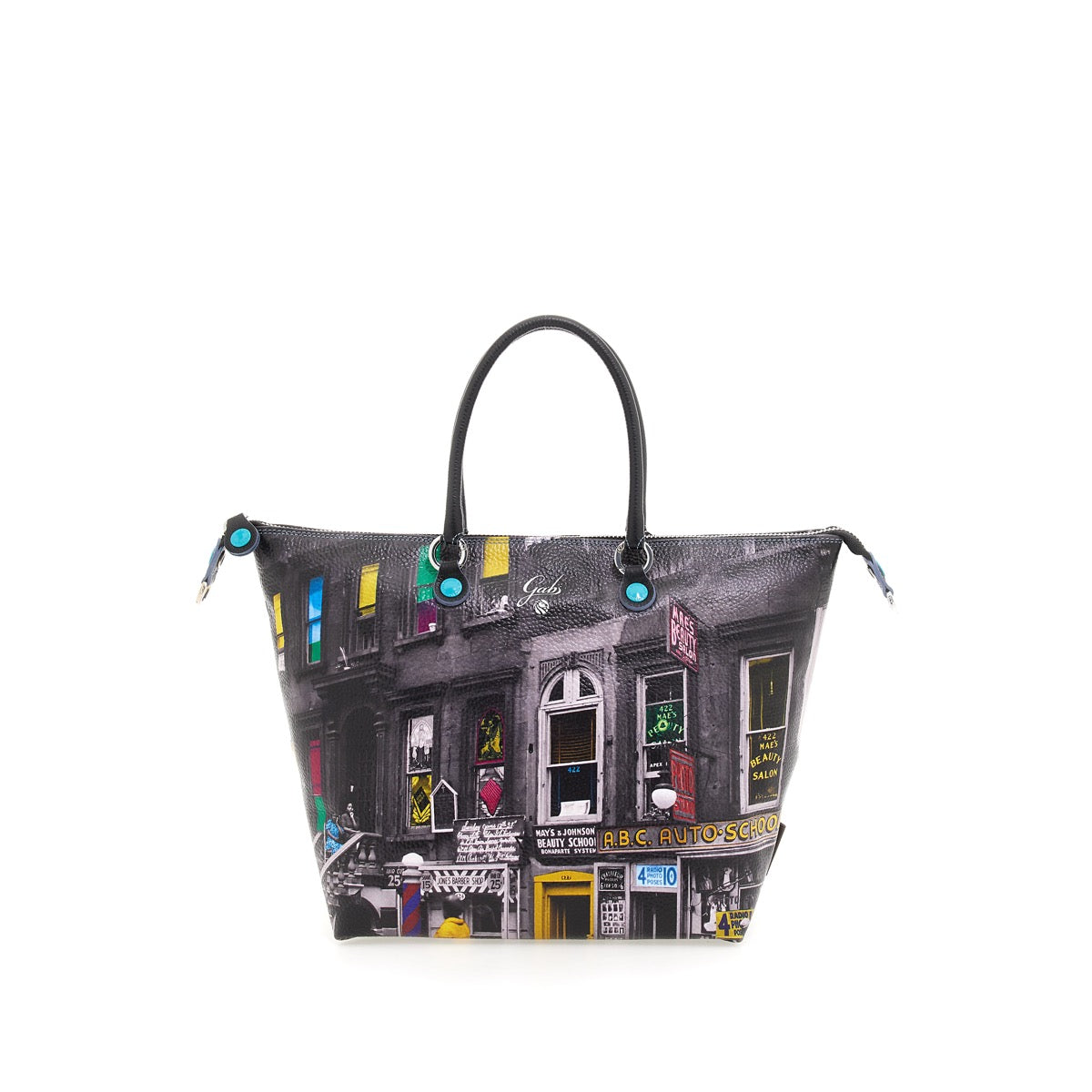 GABS G3 PLUS Wandelbare Damenhandtasche mit Schultergurt aus Leder mit Harlem Street-Großdruck