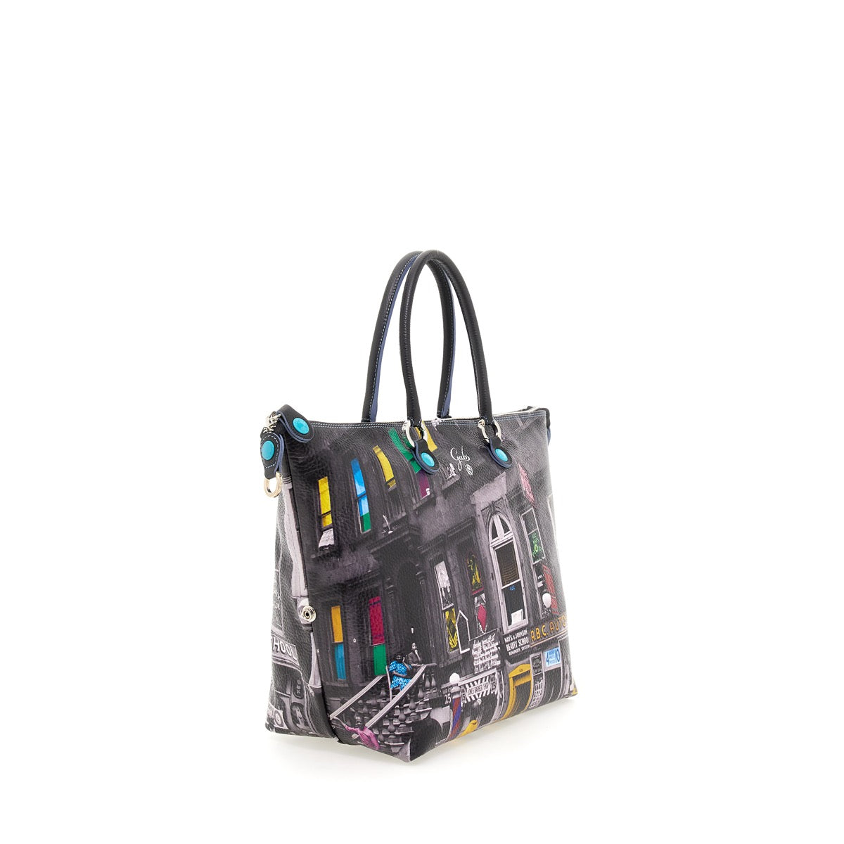 GABS G3 PLUS Wandelbare Damenhandtasche mit Schultergurt aus Leder mit Harlem Street-Großdruck