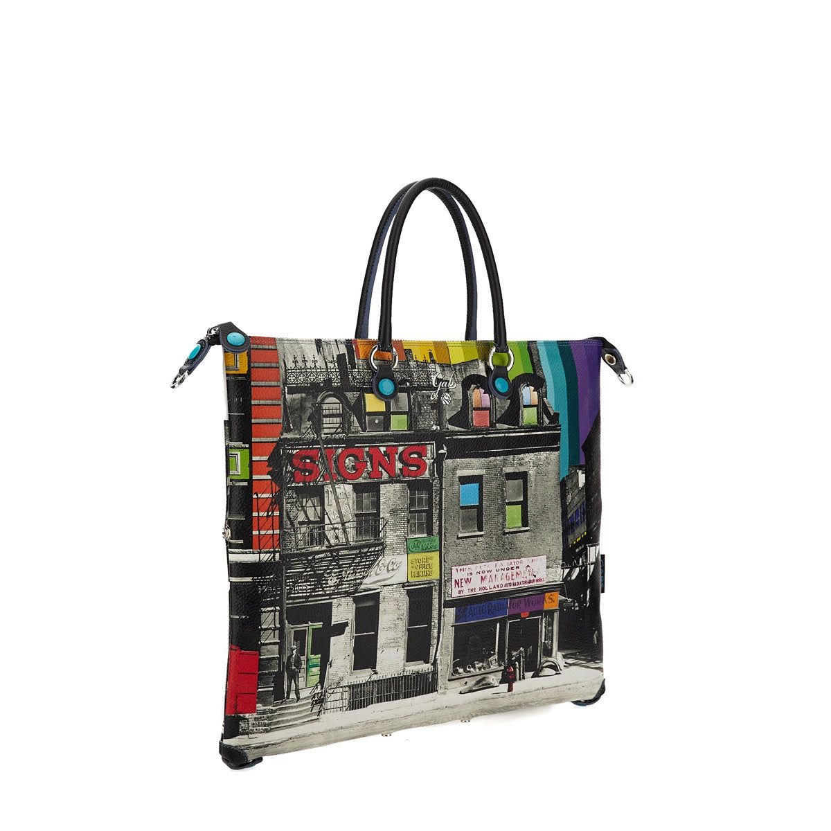 Borsa Donna a Mano con Tracolla GABS G3 PLUS Trasformabile in Pelle stampa Broome Street Large