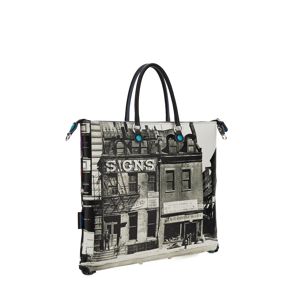 Borsa Donna a Mano con Tracolla GABS G3 PLUS Trasformabile in Pelle stampa Broome Street Large