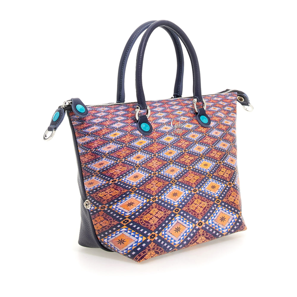 GABS G3 PLUS Holiday Damenhandtasche mit Schultergurt aus Junagarh-Leder mit mittlerem Kachelmuster