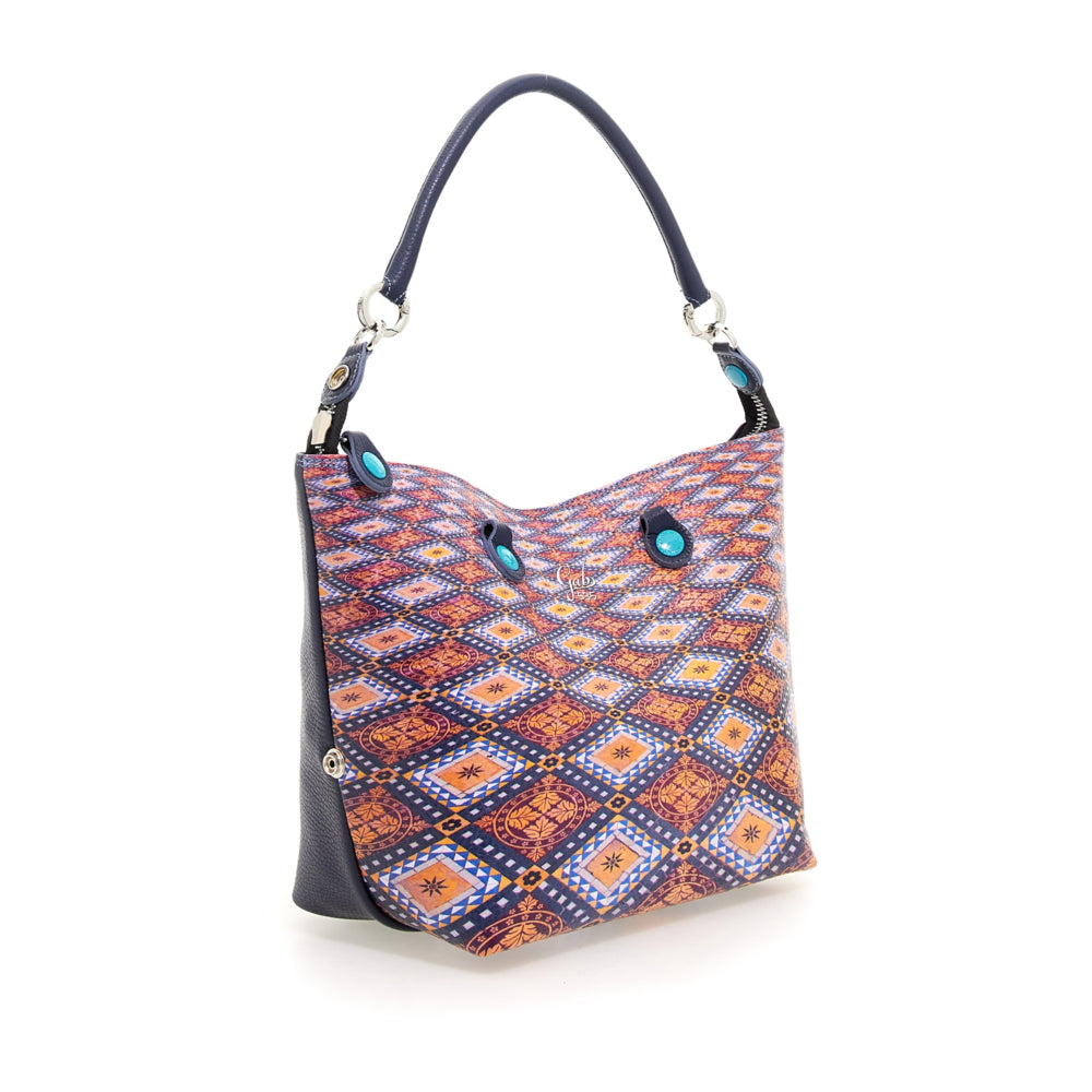 GABS G3 PLUS Holiday Damenhandtasche mit Schultergurt aus Junagarh-Leder mit mittlerem Kachelmuster