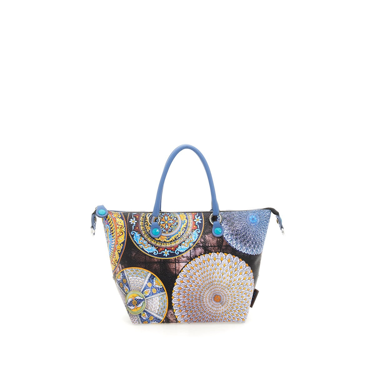 GABS G3 PLUS Holiday Damenhandtasche mit Schultergurt aus Ravello Large Piatti bedrucktem Leder