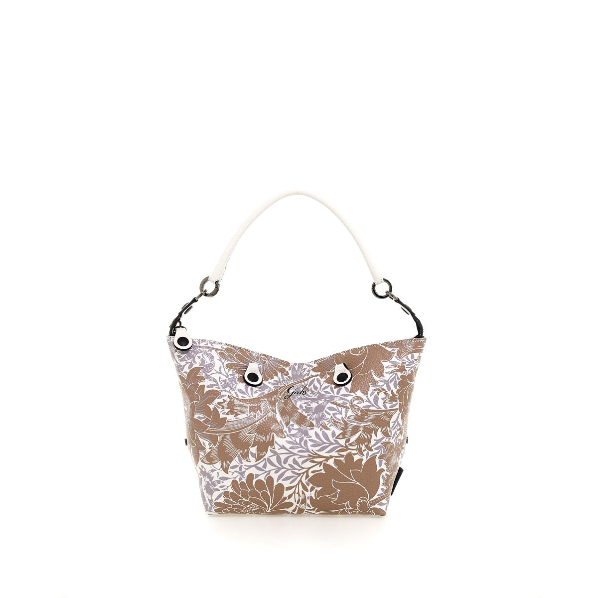 GABS G3 PLUS Holiday Damenhandtasche mit Schultergurt aus mittelbeigefarbenem Leder mit Pfingstrosenmuster