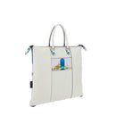 GABS G3 PLUS Holiday Damenhandtasche mit Schultergurt aus großem blauem Leder mit Porta-Print