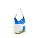 GABS G3 PLUS Holiday Damenhandtasche mit Schultergurt aus großem blauem Leder mit Porta-Print