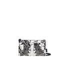 GABS Beyoncé-Clutch mit abnehmbarem Schultergurt aus Patchwork-Leder mit großem schwarz-weißem Profildruck