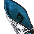 GABS Beyoncé-Clutch mit abnehmbarem Schultergurt aus Patchwork-Leder mit großem schwarz-weißem Profildruck