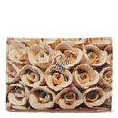 Damenbrieftasche mit Knopf GABS Gmoney14 aus Leder mit Rosendruck