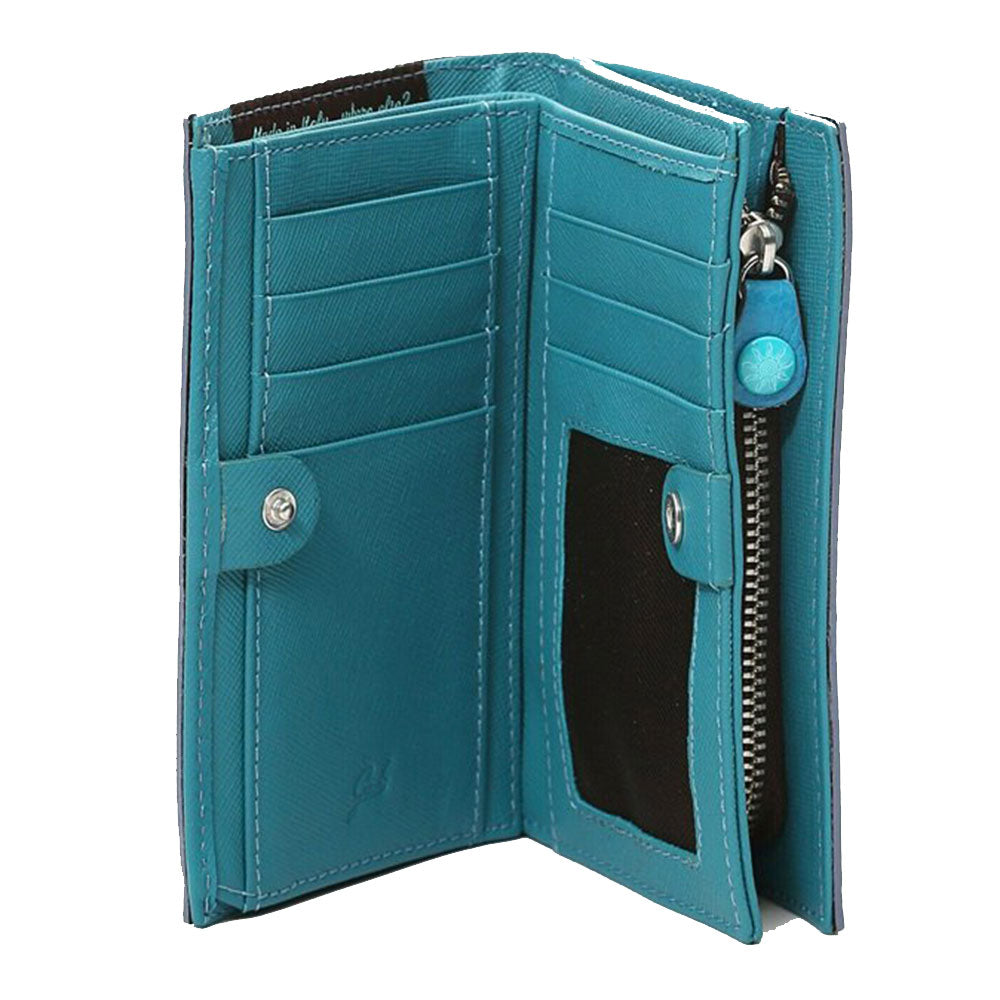 GABS Gmoney14 Damen-Geldbörse mit Knopf aus bedrucktem Fruti Passion-Leder