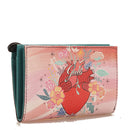 Damenbrieftasche mit GABS Gmoney14 Lab Button aus Leder mit Fiorisciti-Print