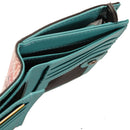 Damenbrieftasche mit GABS Gmoney14 Lab-Knopf aus Leder mit „Follow Your Light“-Aufdruck