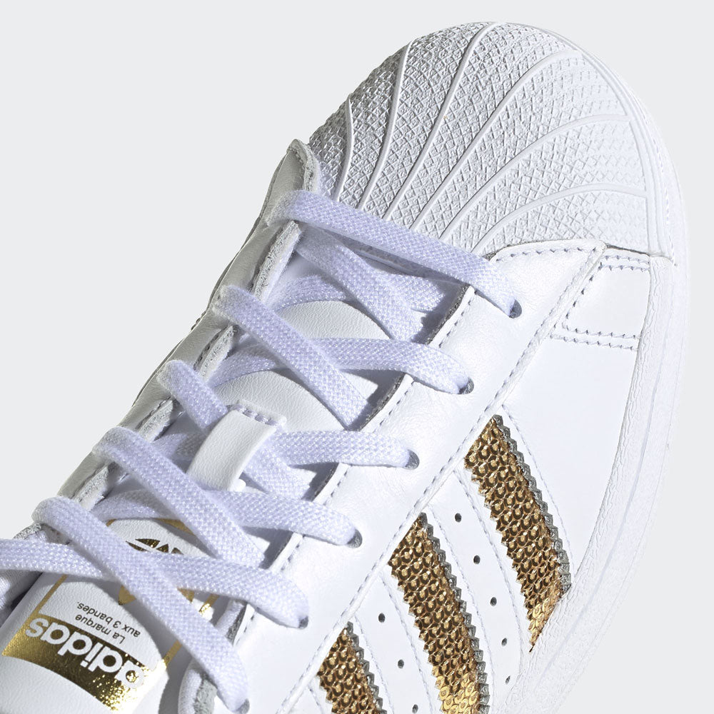 Scarpe Donna ADIDAS Sneakers linea Superstar W in Pelle Bianco e